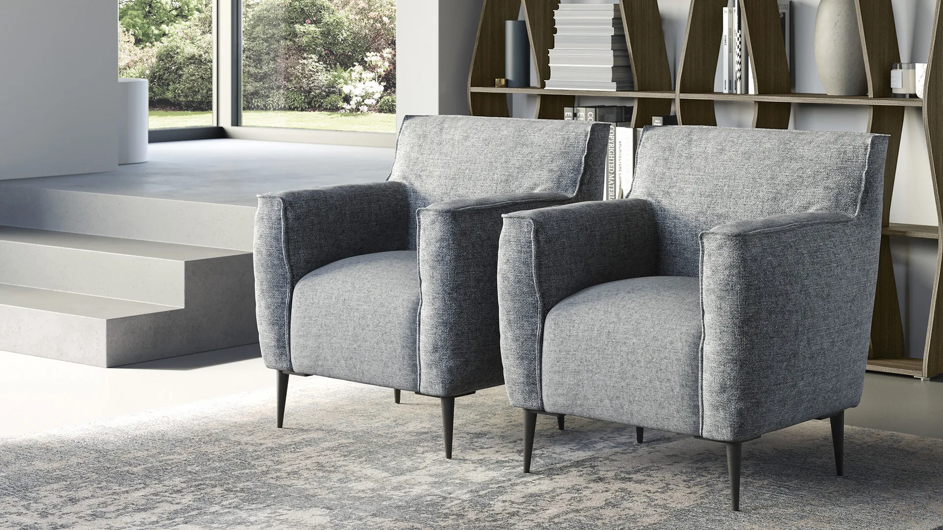 poltroncina in piuma luna