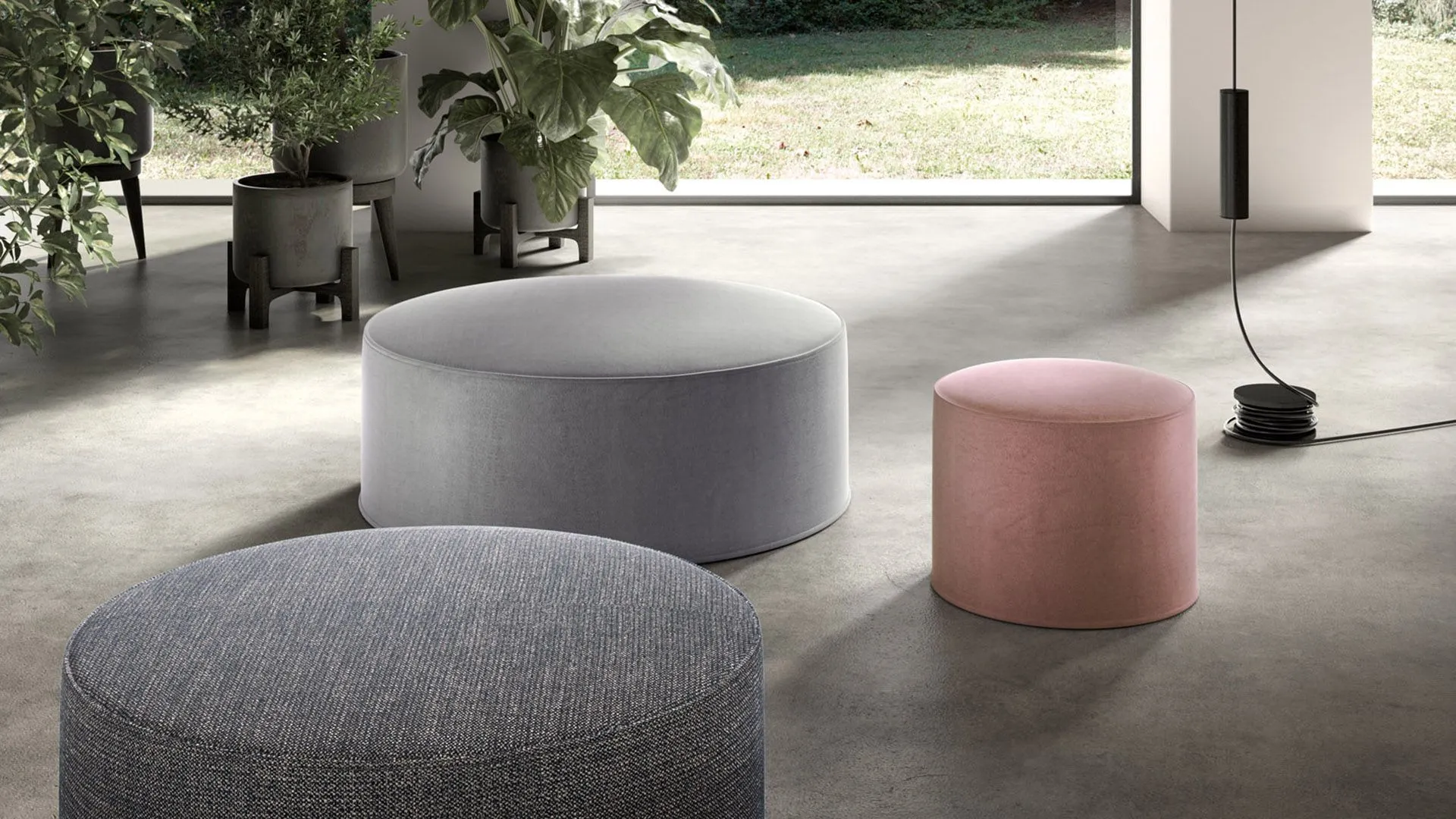 pouf circolare bombato Mitos